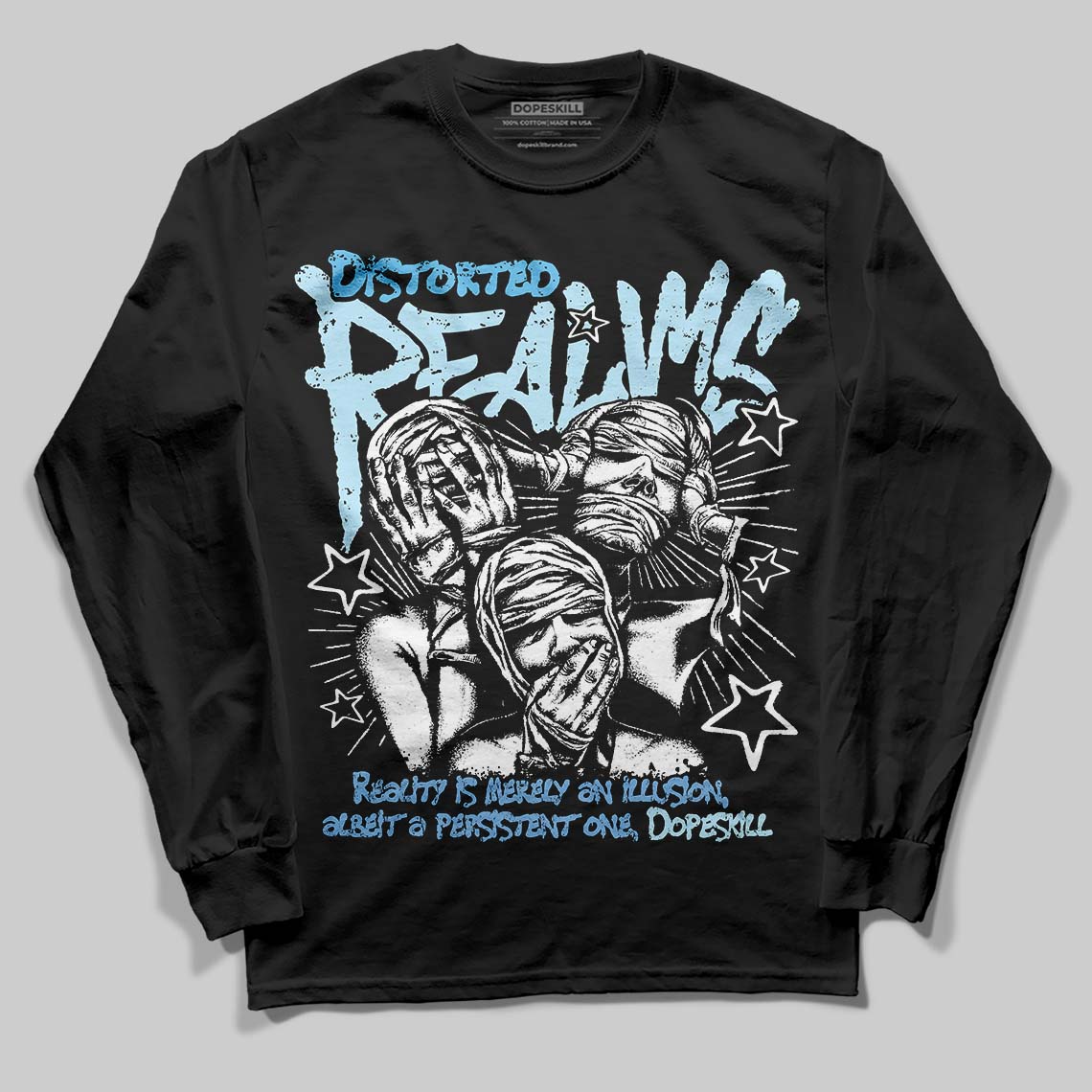 Legend Blue 11s superstreetwear Long Sleeve T-Shirt Distorted Realms Graphic
