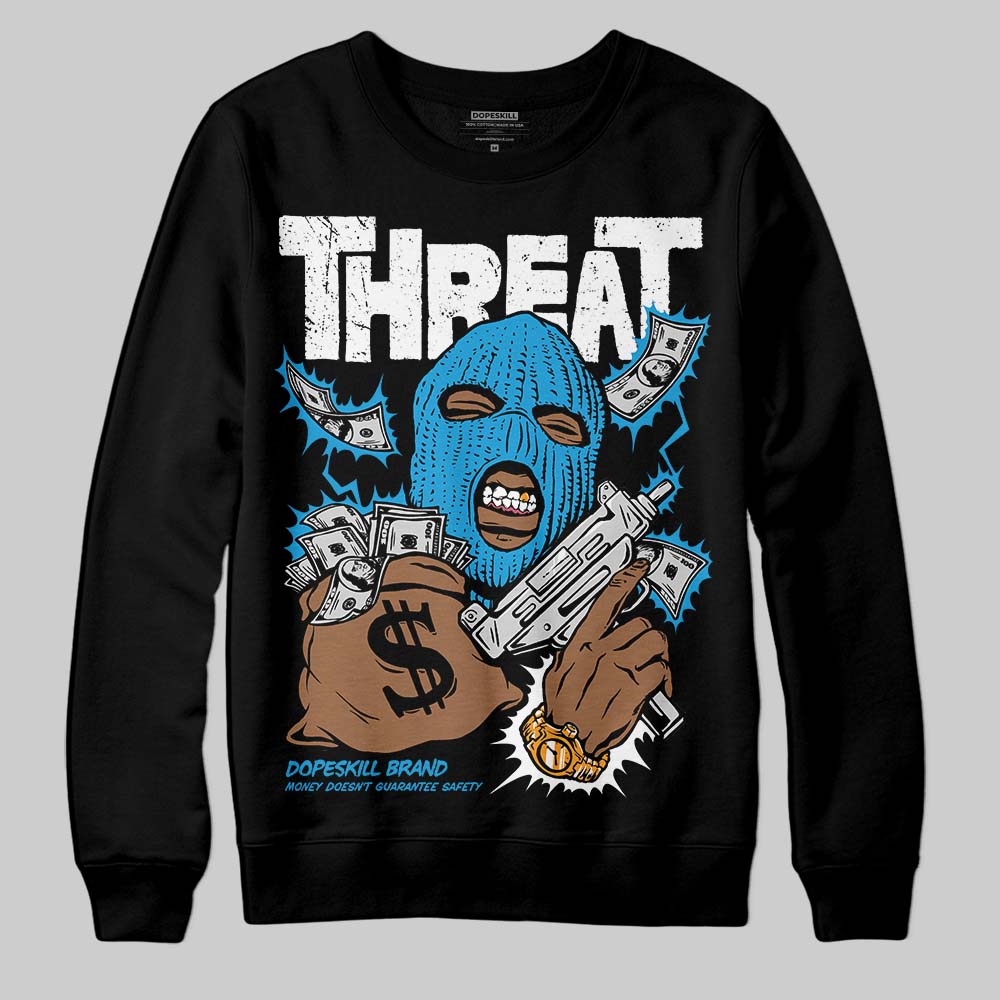 Military Blue 4s superstreetwear Sweatshirt Under Threat Graphic