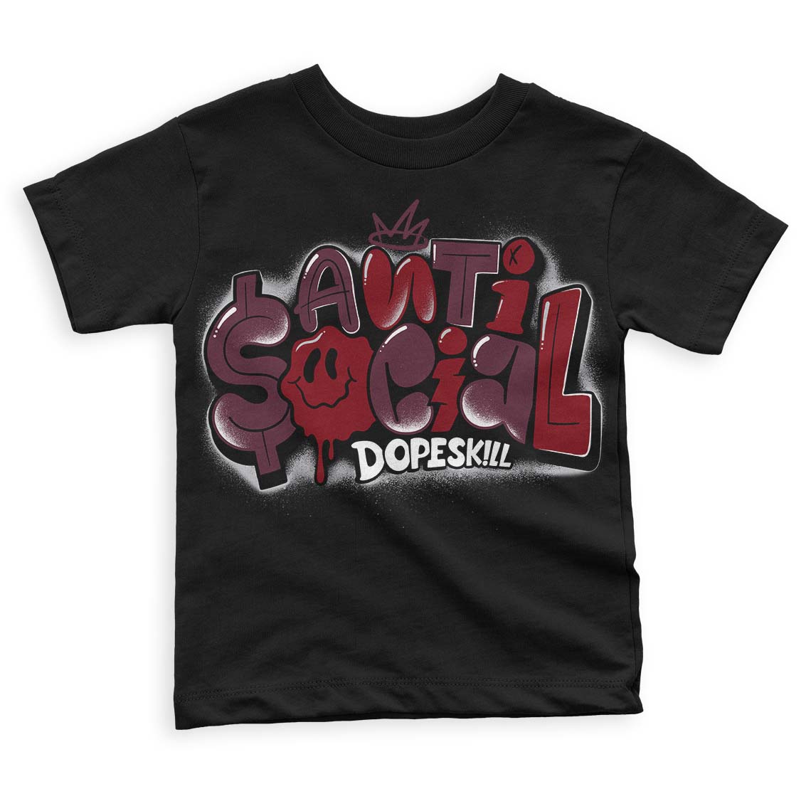 Burgundy 5s superstreetwear Toddler Kids T-shirt Anti Social Graphic