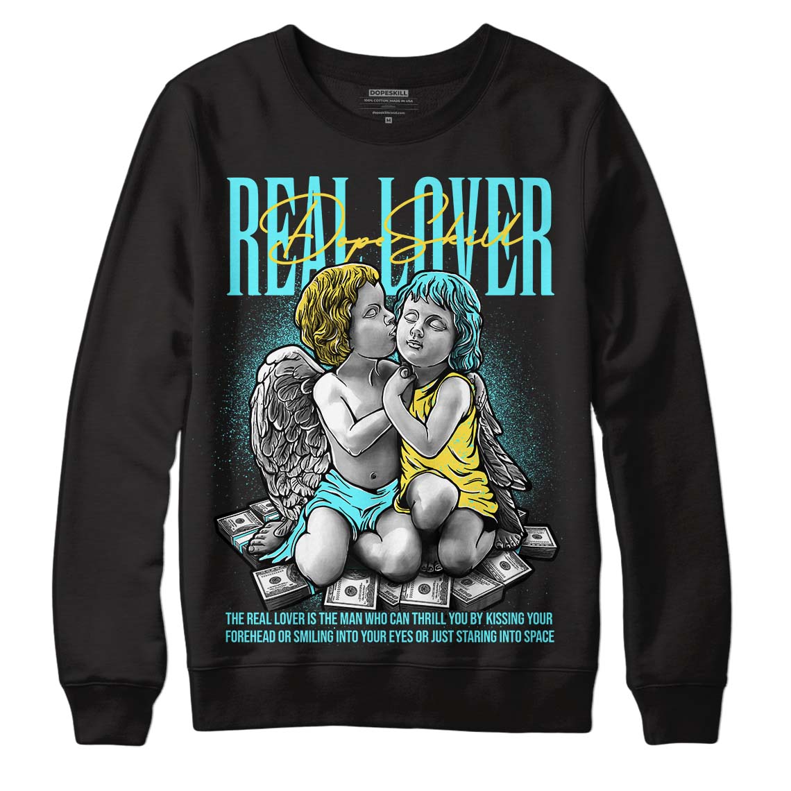 Aqua 5s superstreetwear Sweatshirt Real Lover Graphic
