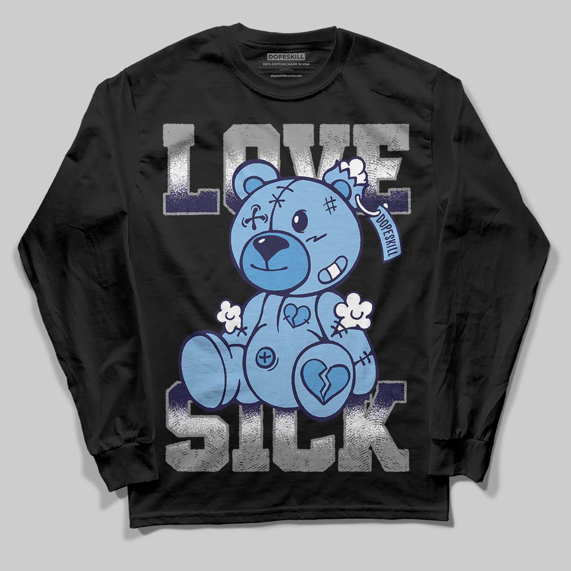 University Blue Collection superstreetwear Long Sleeve T-Shirt Love Sick Graphic