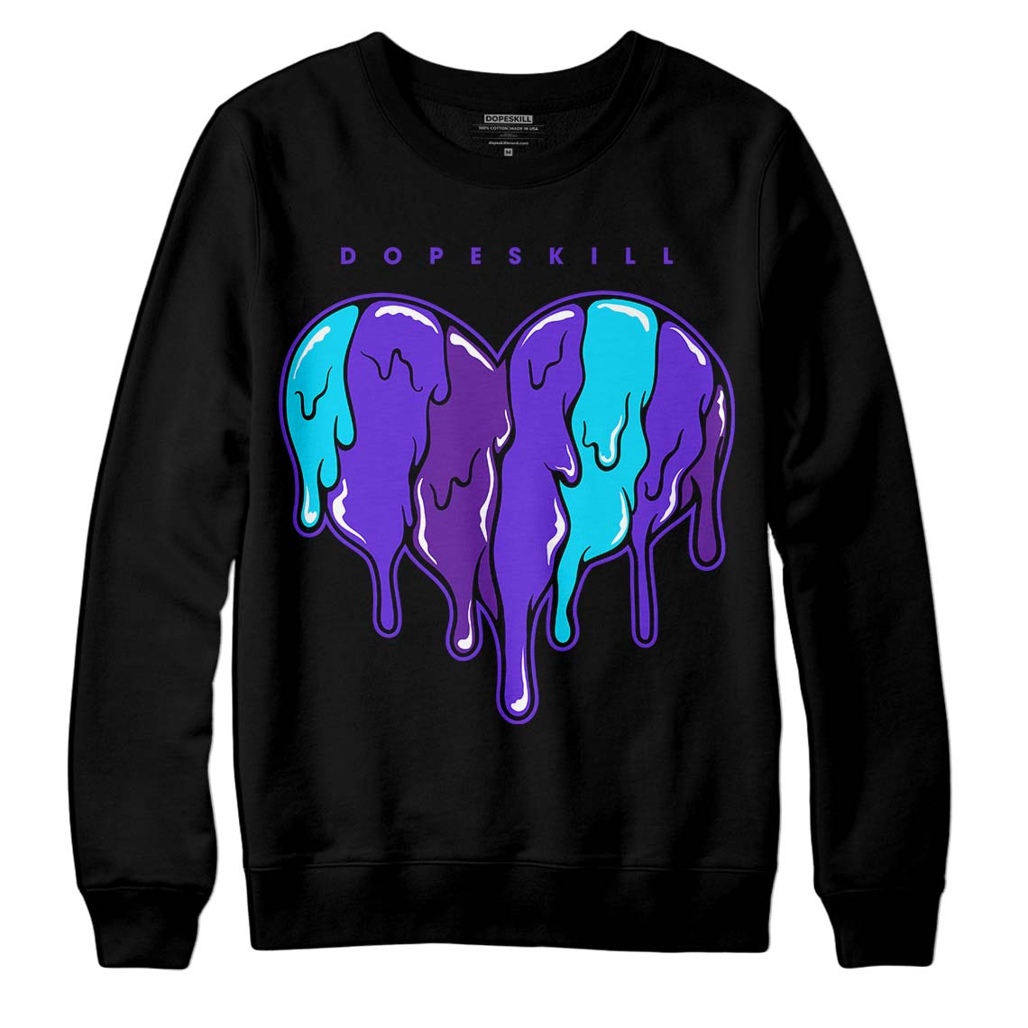 Aqua 6s superstreetwear Sweatshirt Slime Drip Heart Graphic