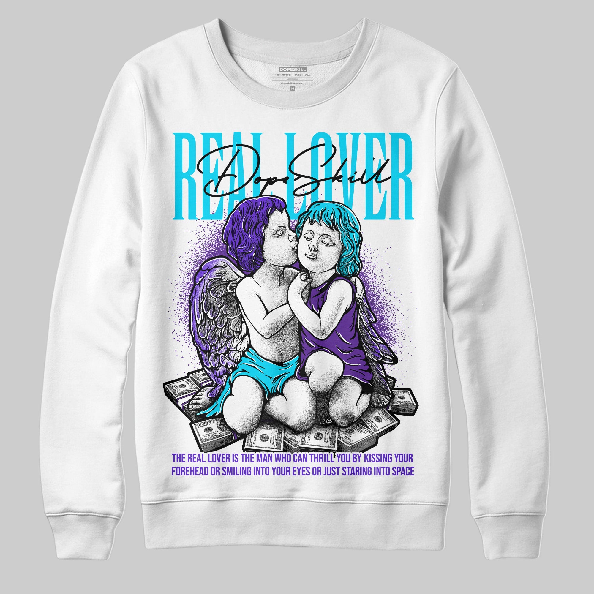 Aqua 6s superstreetwear Sweatshirt Real Lover Graphic