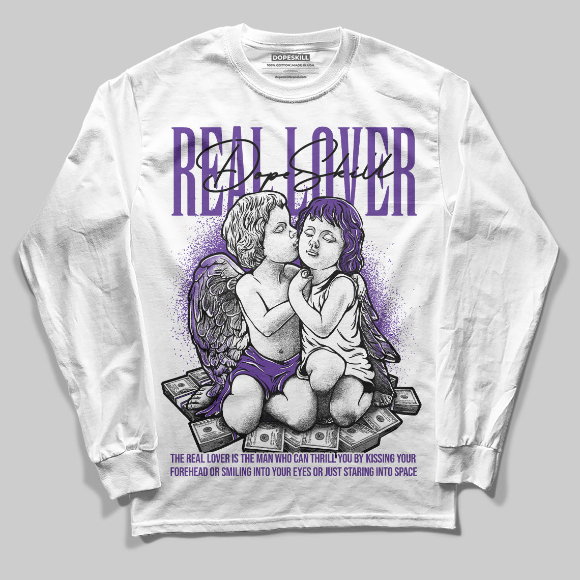 PURPLE Collection superstreetwear Long Sleeve T-Shirt Real Lover Graphic