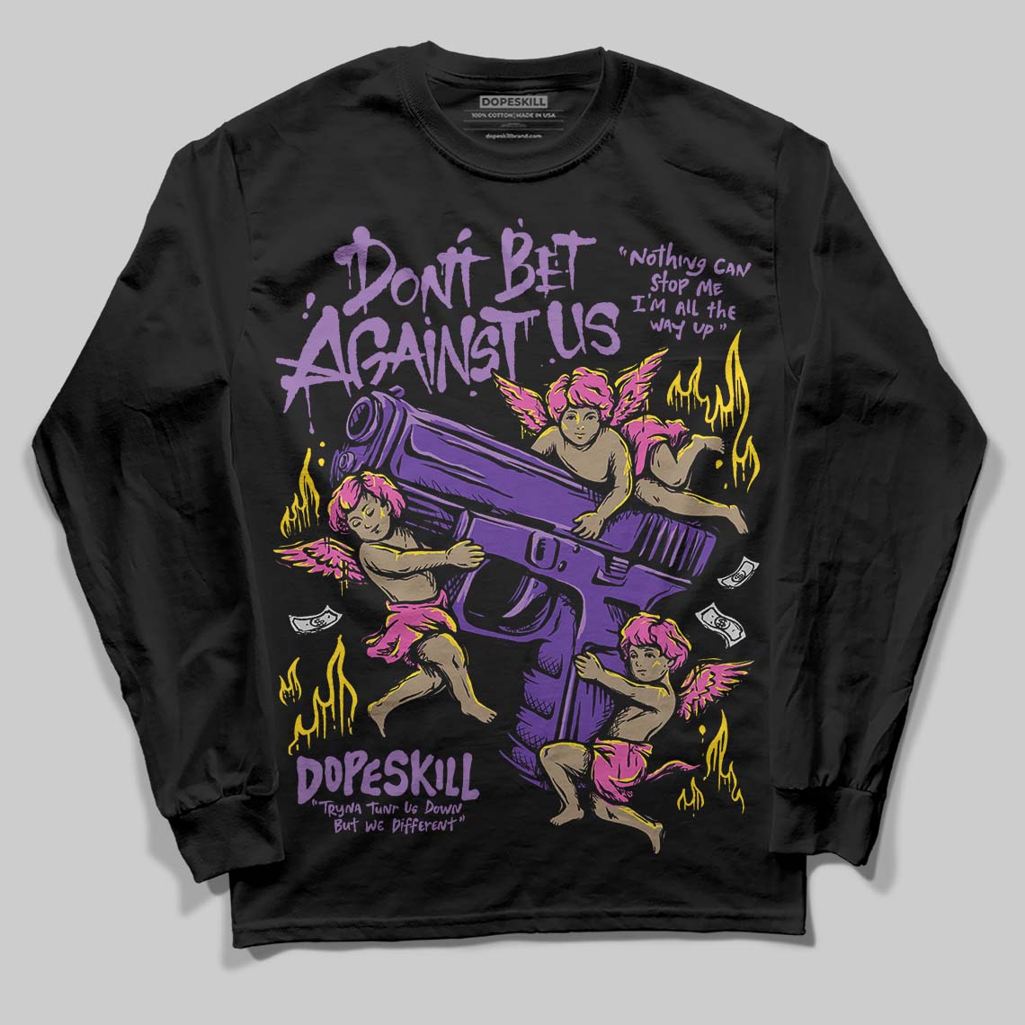 PURPLE Collection superstreetwear Long Sleeve T-Shirt Don't Bet Against Us Graphic