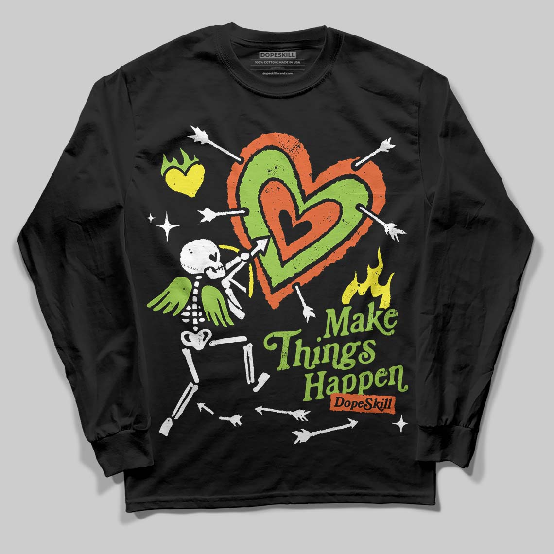 Neon Green Collection superstreetwear Long Sleeve T-Shirt Make Things Happen Graphic
