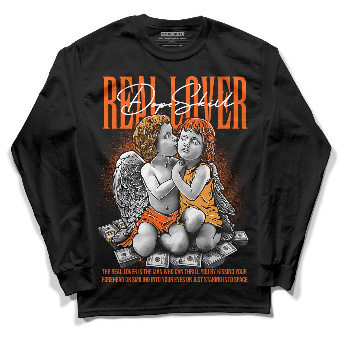 Brilliant Orange 12s superstreetwear Long Sleeve T-Shirt Real Lover Graphic