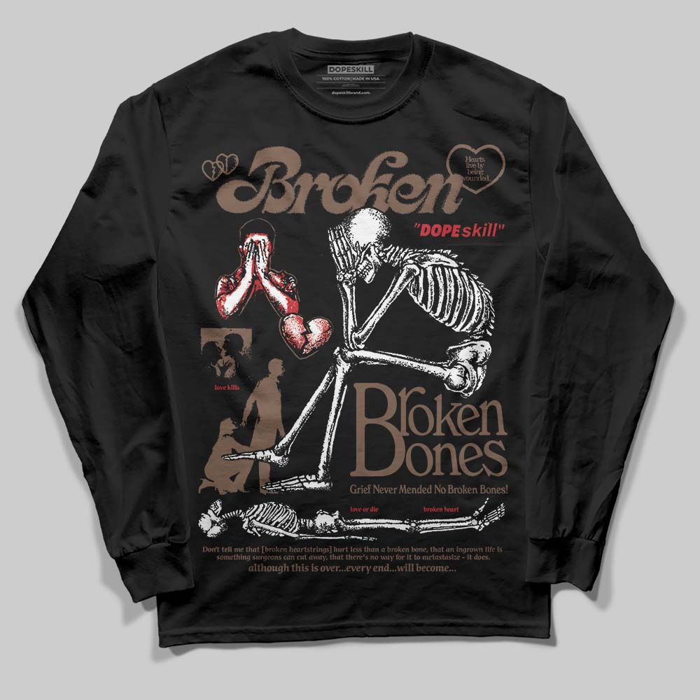 Olive 9s superstreetwear Long Sleeve T-Shirt Broken Bones Graphic