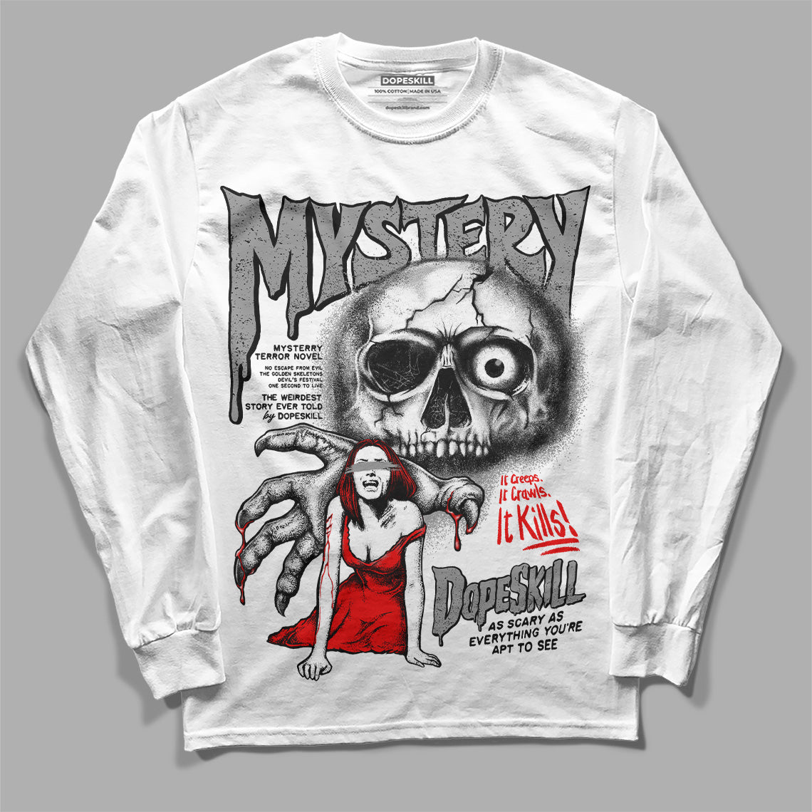 Black and White Collection superstreetwear Long Sleeve T-Shirt Mystery Ghostly Grasp Graphic