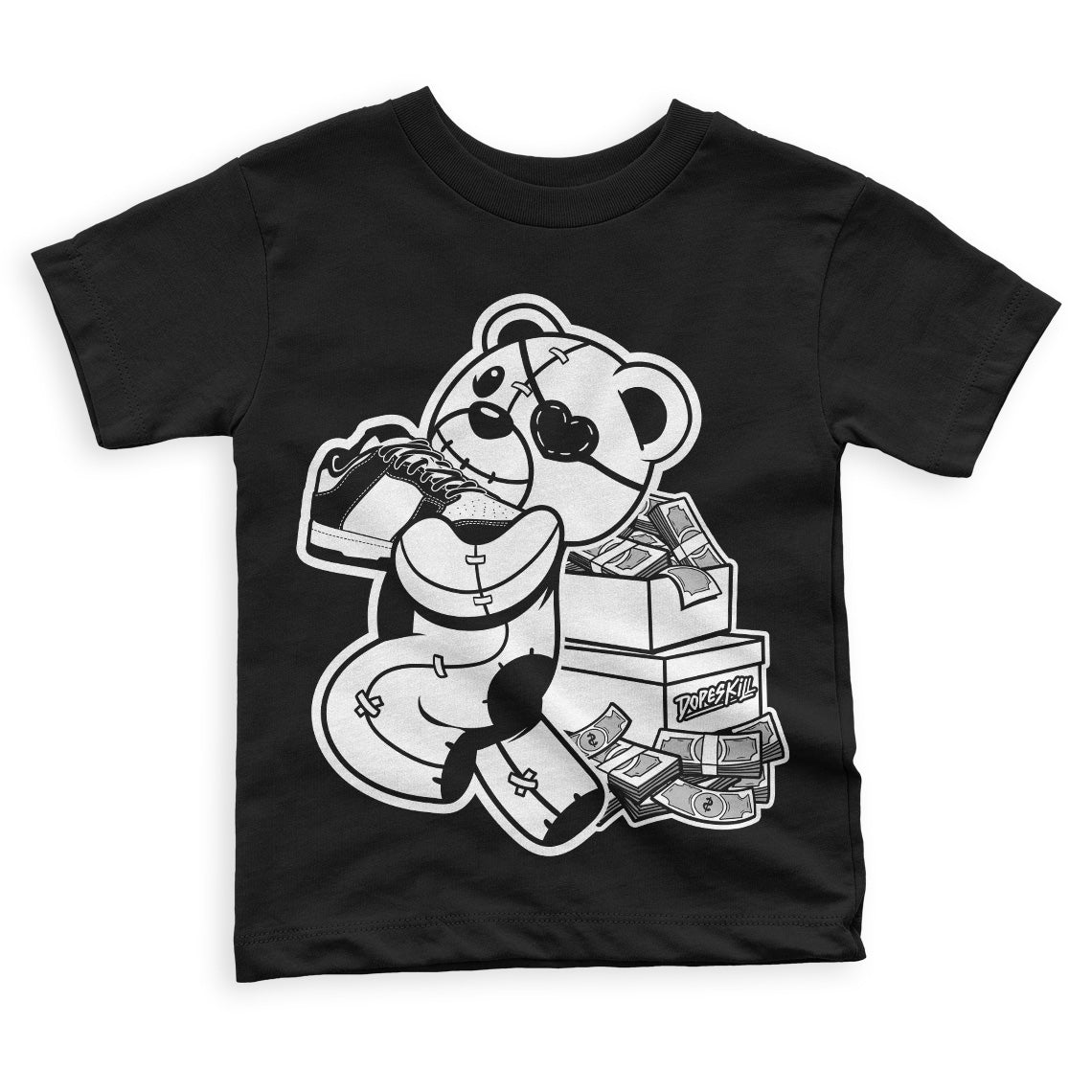 Panda White Black Dunk Low superstreetwear Toddler Kids T-shirt Bear Steals Sneaker Graphic