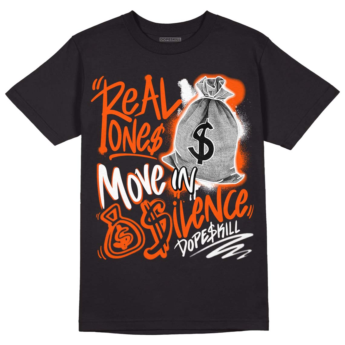 Orange Milk superstreetwear T-Shirt Real Ones Move In Silence Graphic