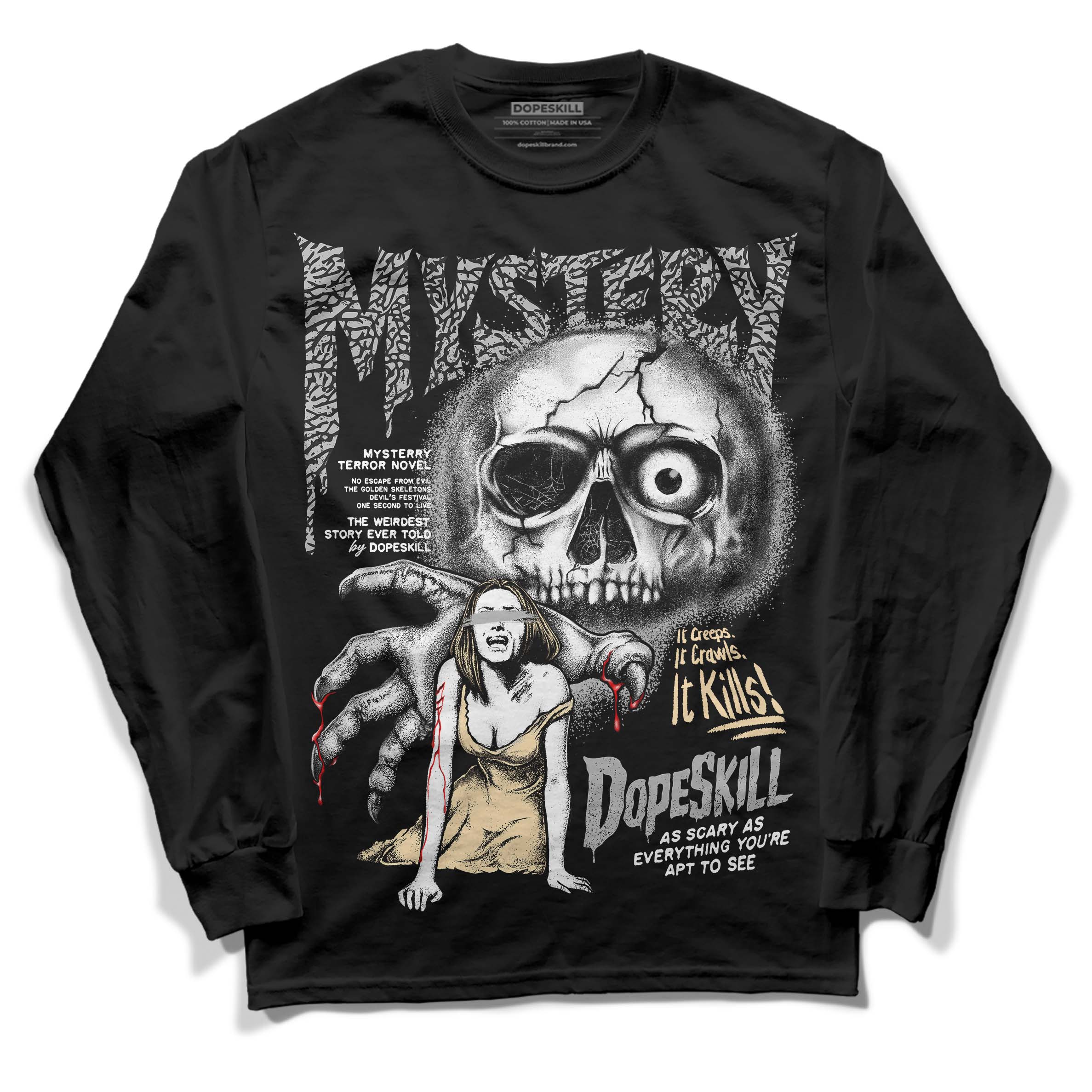 Off Noir 3s superstreetwear Long Sleeve T-Shirt Mystery Ghostly Grasp Graphic