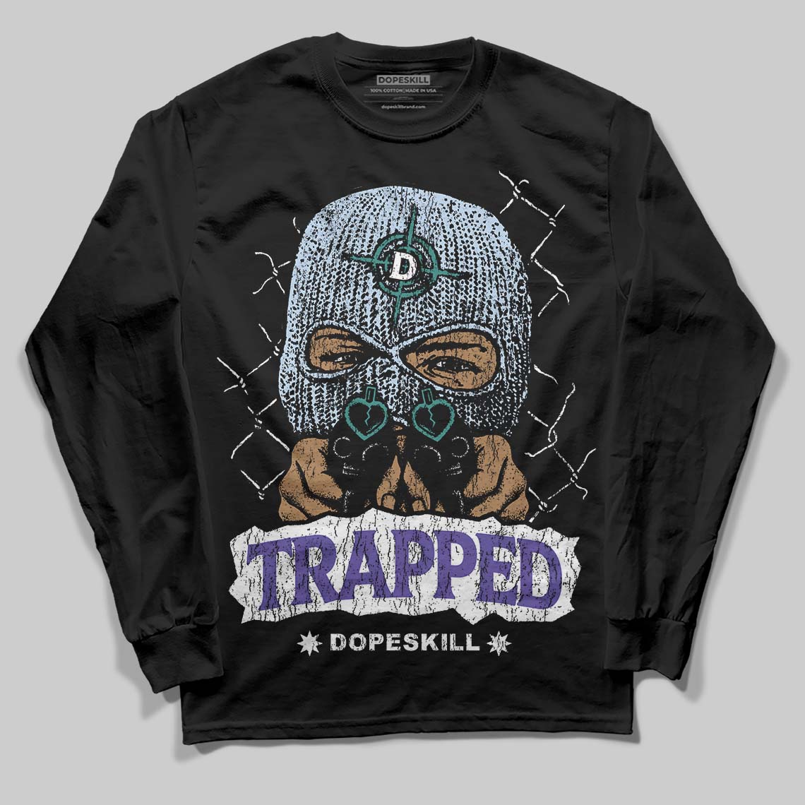 Grape 5s superstreetwear Long Sleeve T-Shirt New Trapped Graphic
