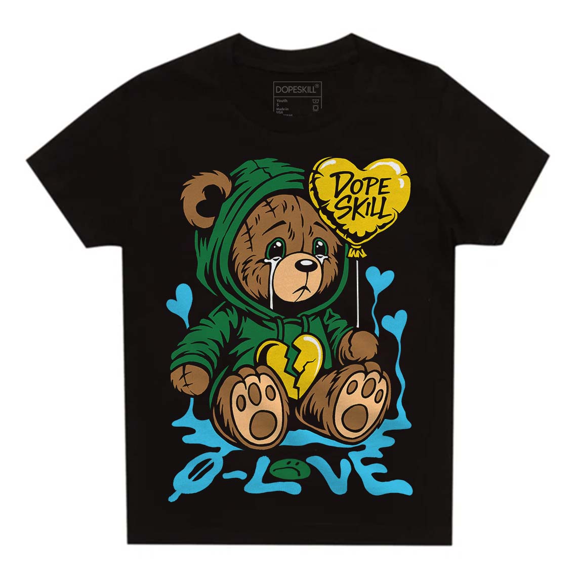 Lucky Green 5s superstreetwear Toddler Kids T-shirt Broken Bear Graphic