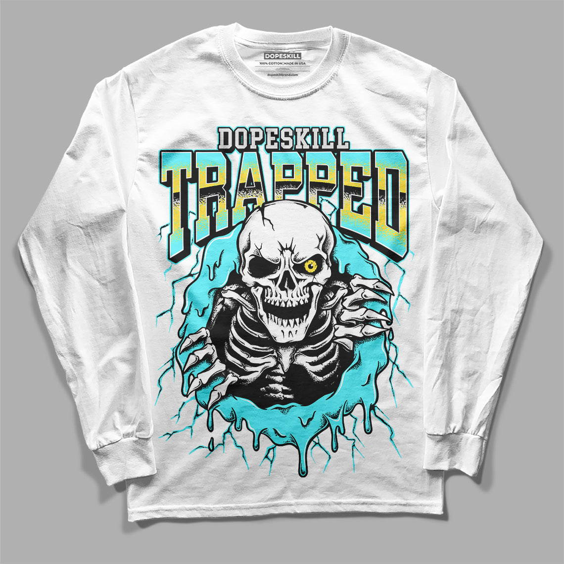 Aqua 5s superstreetwear Long Sleeve T-Shirt Trapped Halloween Graphic