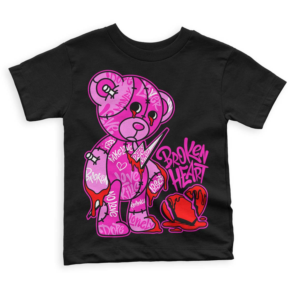 Dunk Low Active Fuchsia superstreetwear Toddler Kids T-shirt Broken Heart Graphic