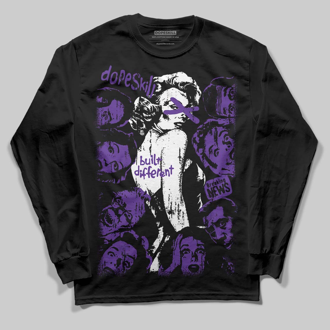 PURPLE Collection superstreetwear Long Sleeve T-Shirt Built Different Graphic