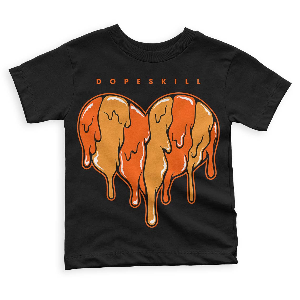 Brilliant Orange 12s superstreetwear Toddler Kids T-shirt Slime Drip Heart Graphic