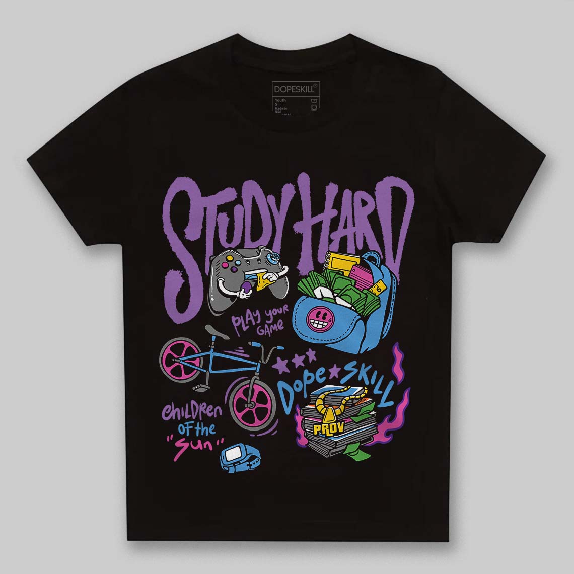 PURPLE Collection superstreetwear Toddler Kids T-shirt Study Hard Graphic