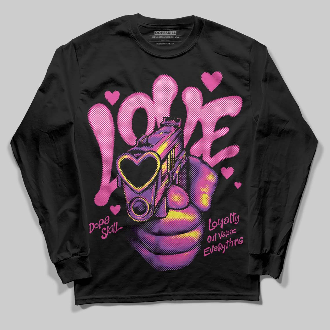 Pink Collection superstreetwear Long Sleeve T-Shirt Love Shot Graphic
