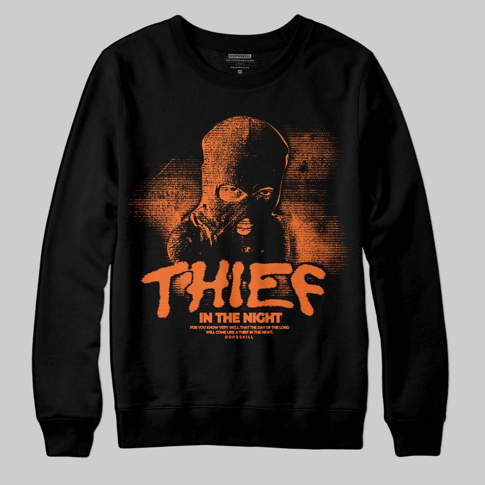 Orange Black White superstreetwear Sweatshirt Thief In The Night Graphic