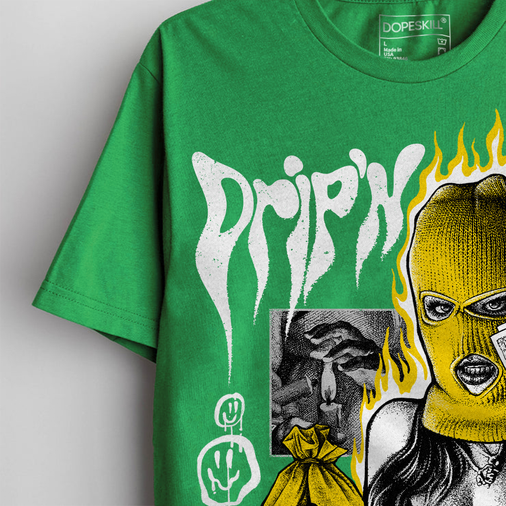 Lucky Green 5s superstreetwear Green T-shirt Drip'n Never Tripp'n Graphic