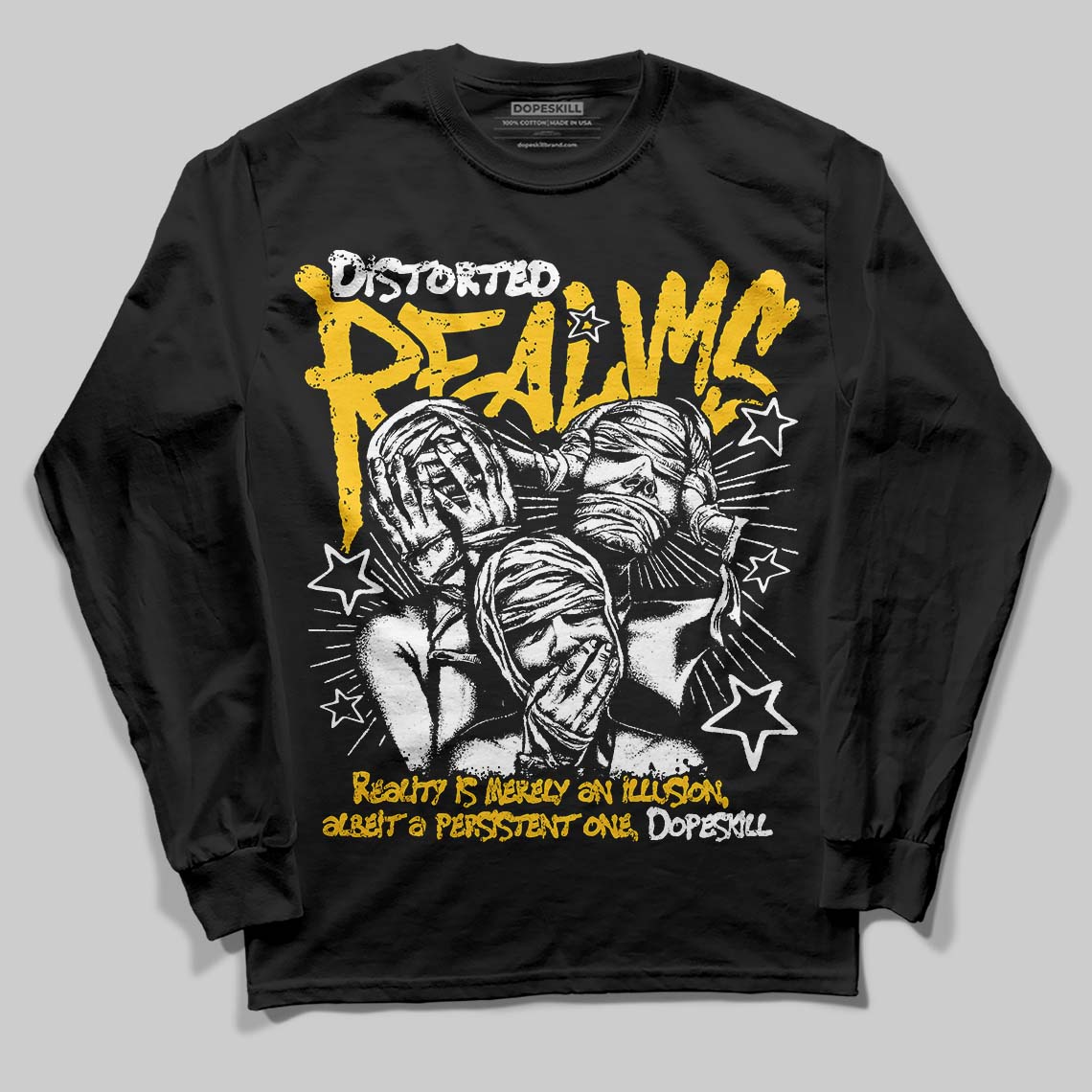 Yellow Collection superstreetwear Long Sleeve T-Shirt Distorted Realms Graphic