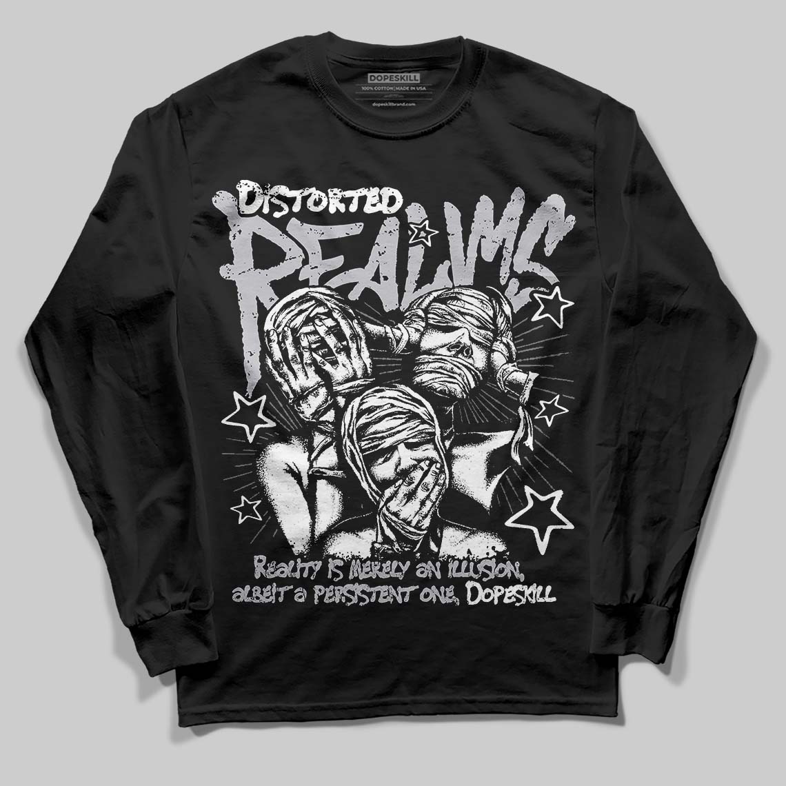Grey Collection superstreetwear Long Sleeve T-Shirt Distorted Realms Graphic