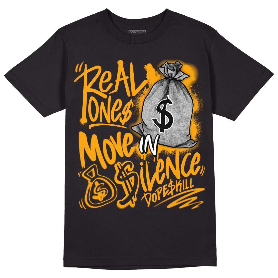 Black Taxi 12s superstreetwear T-Shirt Real Ones Move In Silence Graphic