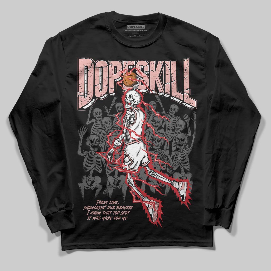 Rust Pink 1s 2025 superstreetwear Long Sleeve T-Shirt Thunder Dunk Graphic
