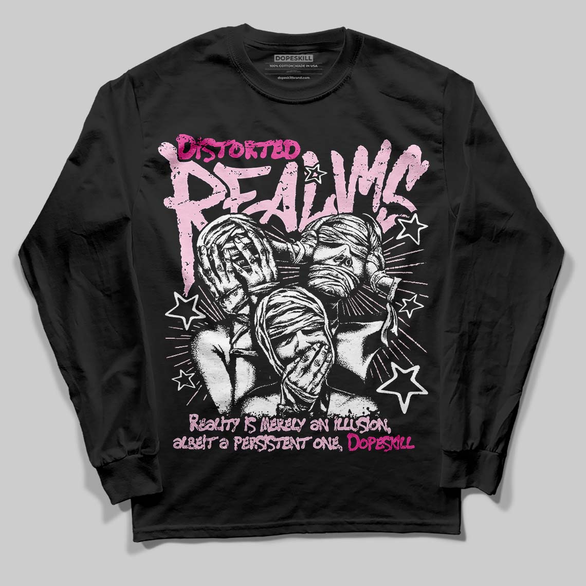 Triple Pink Dunk superstreetwear Long Sleeve T-Shirt Distorted Realms Graphic