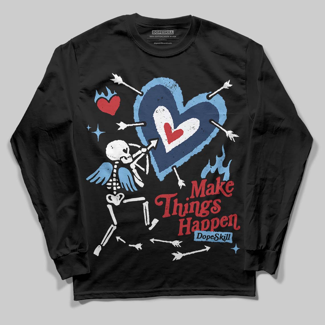 Summit White Navy 4s superstreetwear Long Sleeve T-Shirt Make Things Happen Graphic