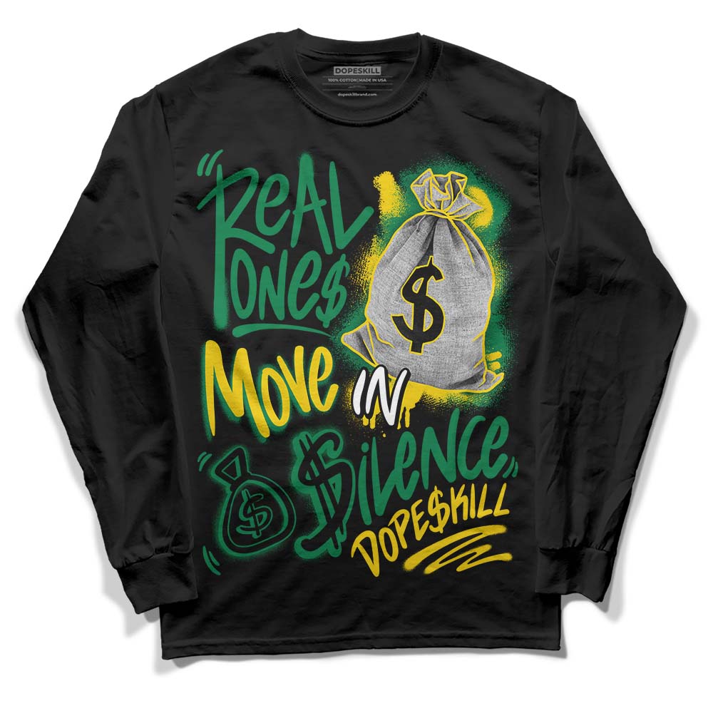 Green Collection superstreetwear Long Sleeve T-Shirt Real Ones Move In Silence Graphic