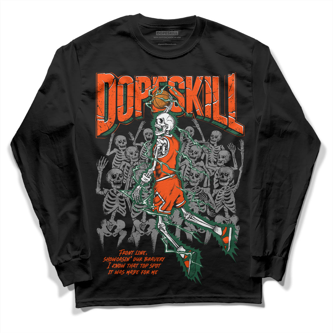 Dunk Low Team Dark Green Orange superstreetwear Long Sleeve T-Shirt Thunder Dunk Graphic