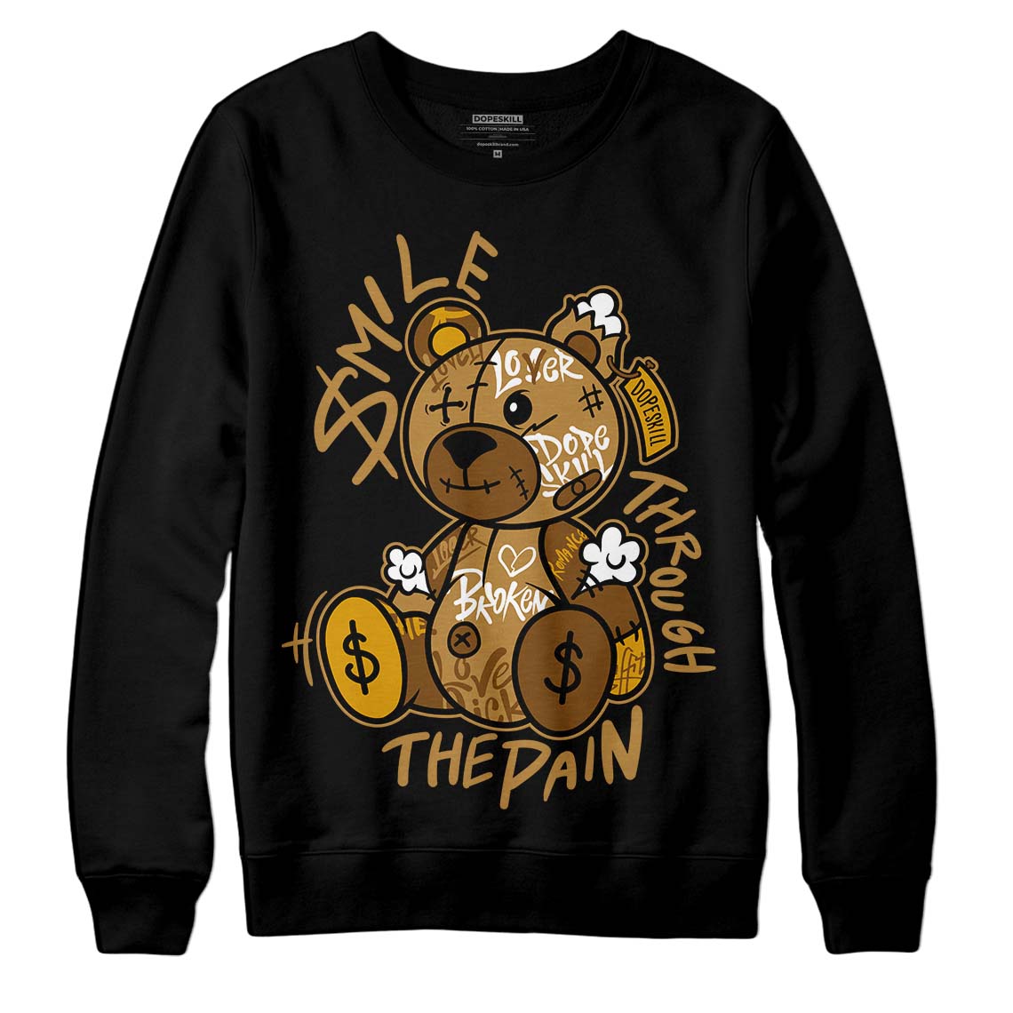 Wheat 13s superstreetwear Sweatshirt Smile Through The Pain Graphic