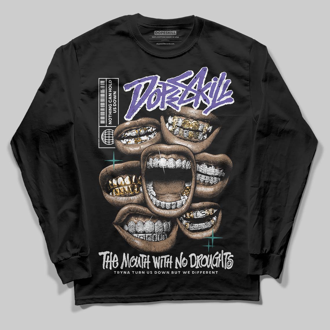 Grape 5s superstreetwear Long Sleeve T-Shirt The Mouth With No Droughts Graphic