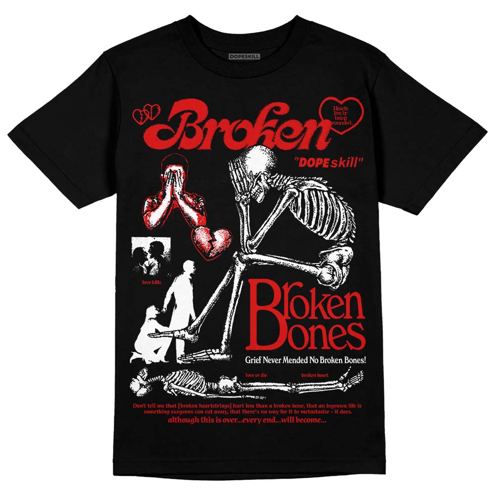 Fire Red 3s superstreetwear T-Shirt Broken Bones Graphic