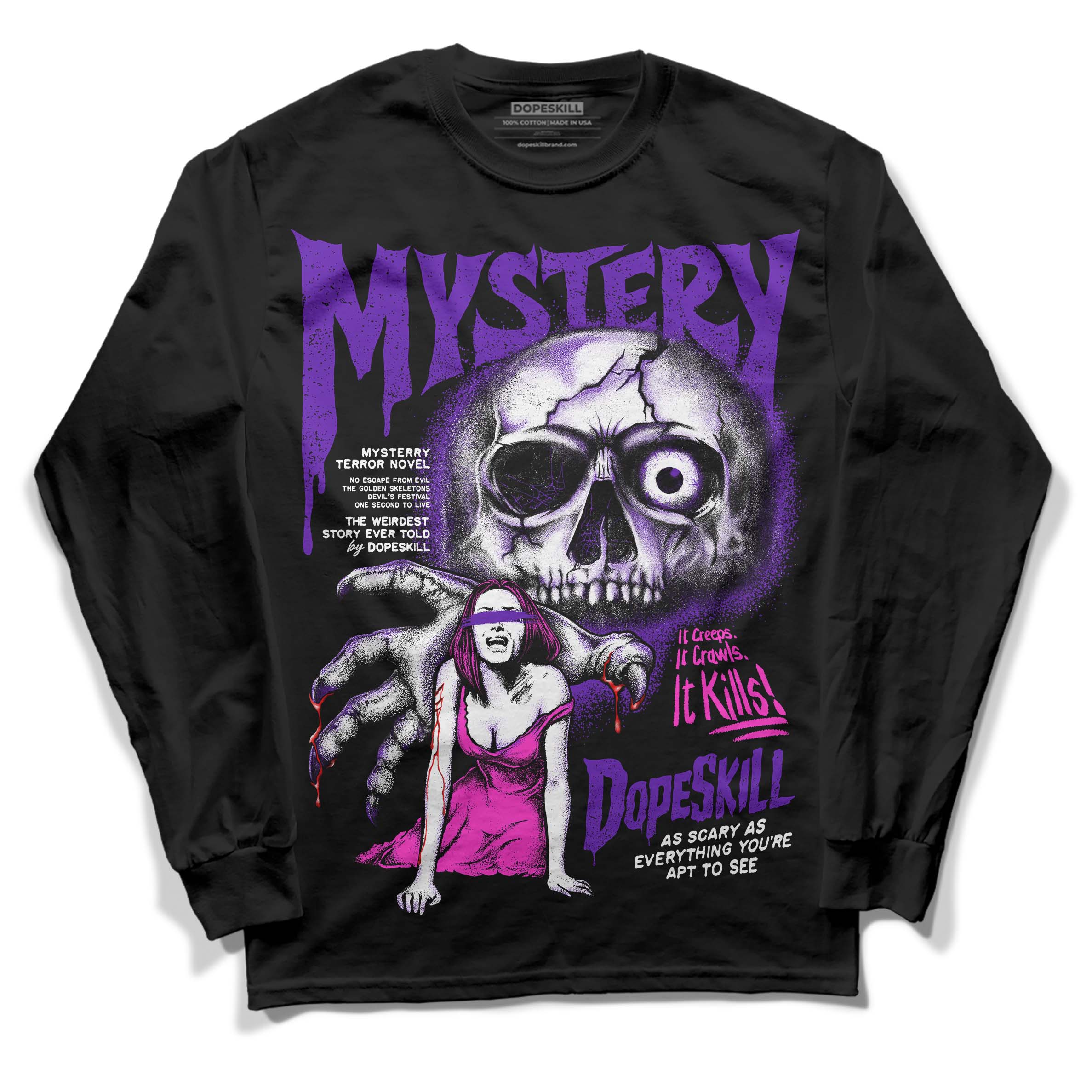 Court Purple 13s superstreetwear Long Sleeve T-Shirt Mystery Ghostly Grasp Graphic