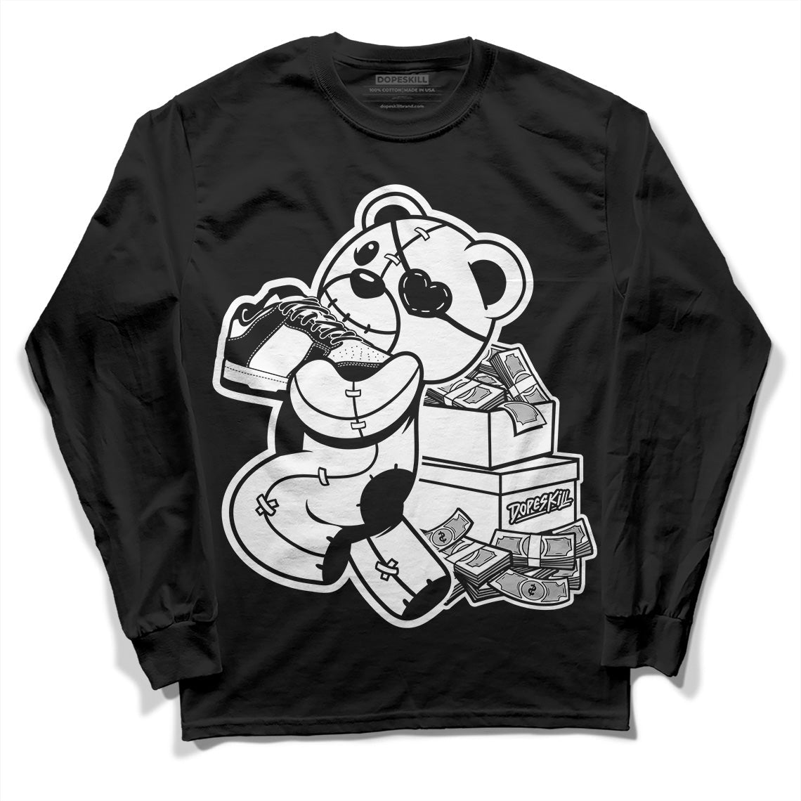 Panda White Black Dunk Low superstreetwear Long Sleeve T-Shirt Bear Steals Sneaker Graphic