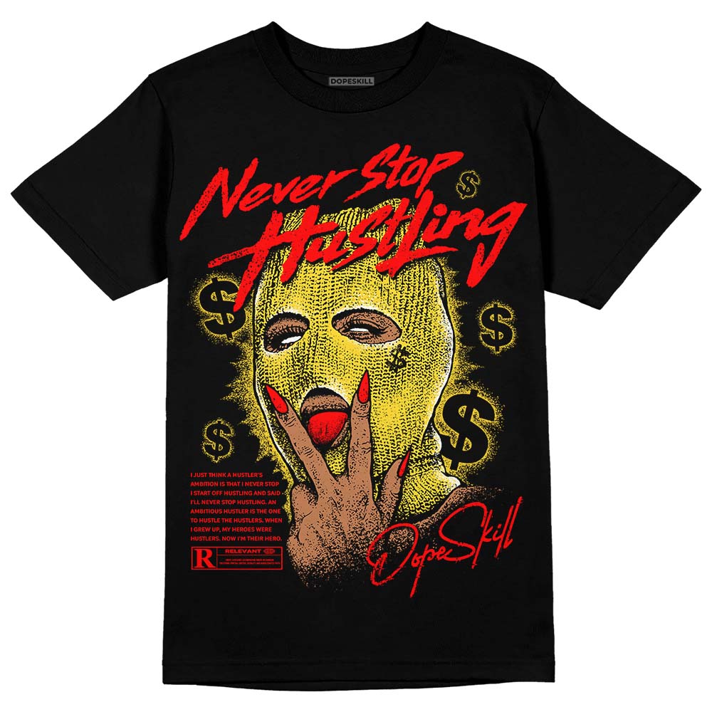 Black Tour Yellow AJ 4 Thunder superstreetwear Unisex T-Shirt Never Stop Hustling Graphic