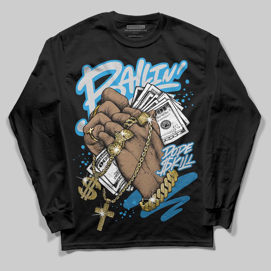 Military Blue 4s superstreetwear Long Sleeve T-Shirt Always Ballin' Graphic