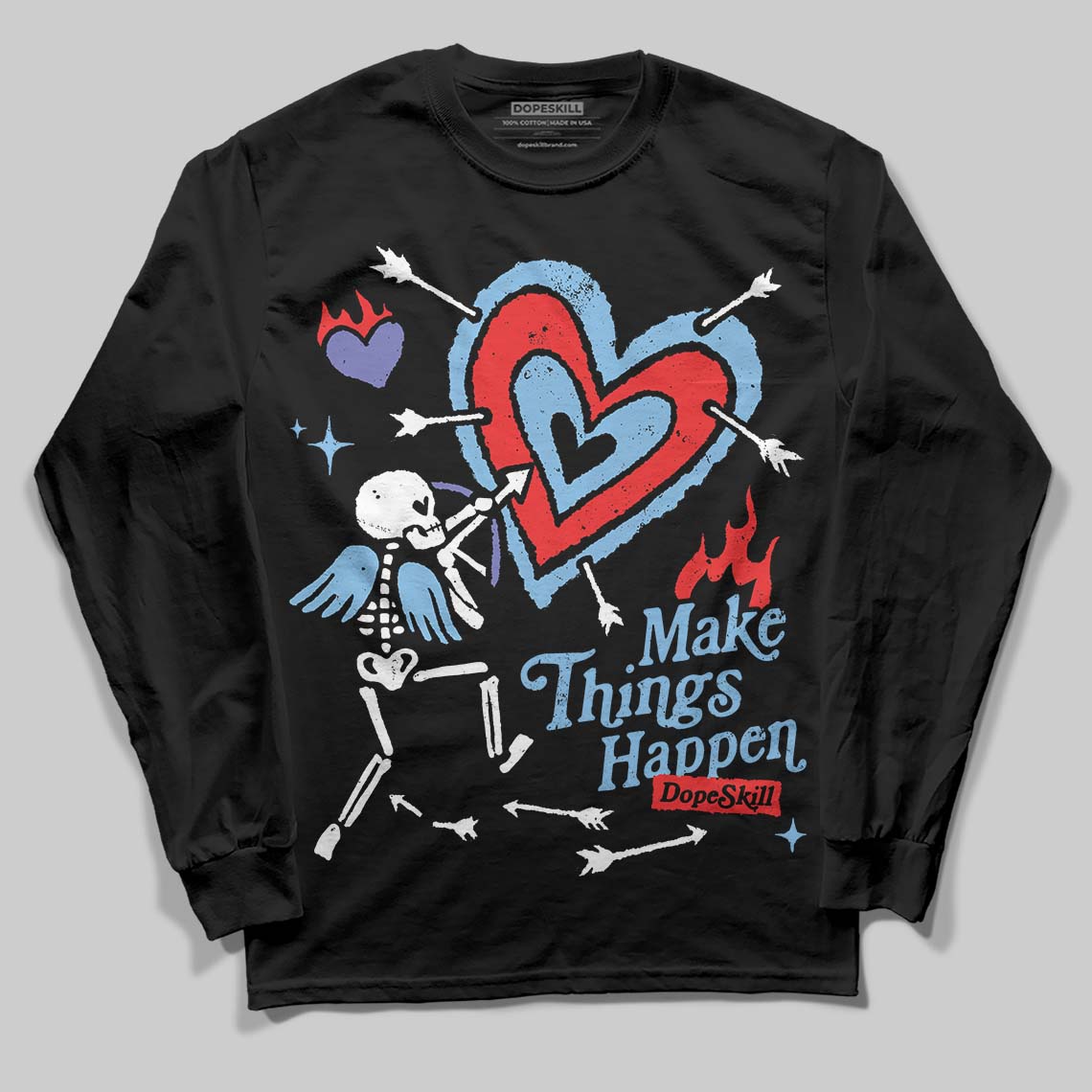 University Blue Collection superstreetwear Long Sleeve T-Shirt Make Things Happen Graphic