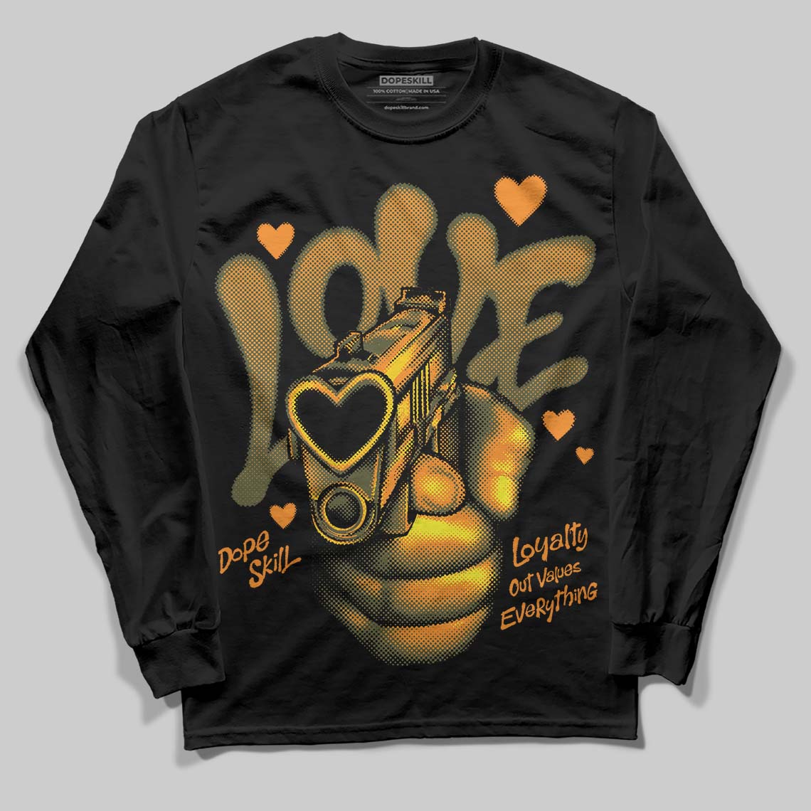 Olive Collection superstreetwear Long Sleeve T-Shirt Love Shot Graphic