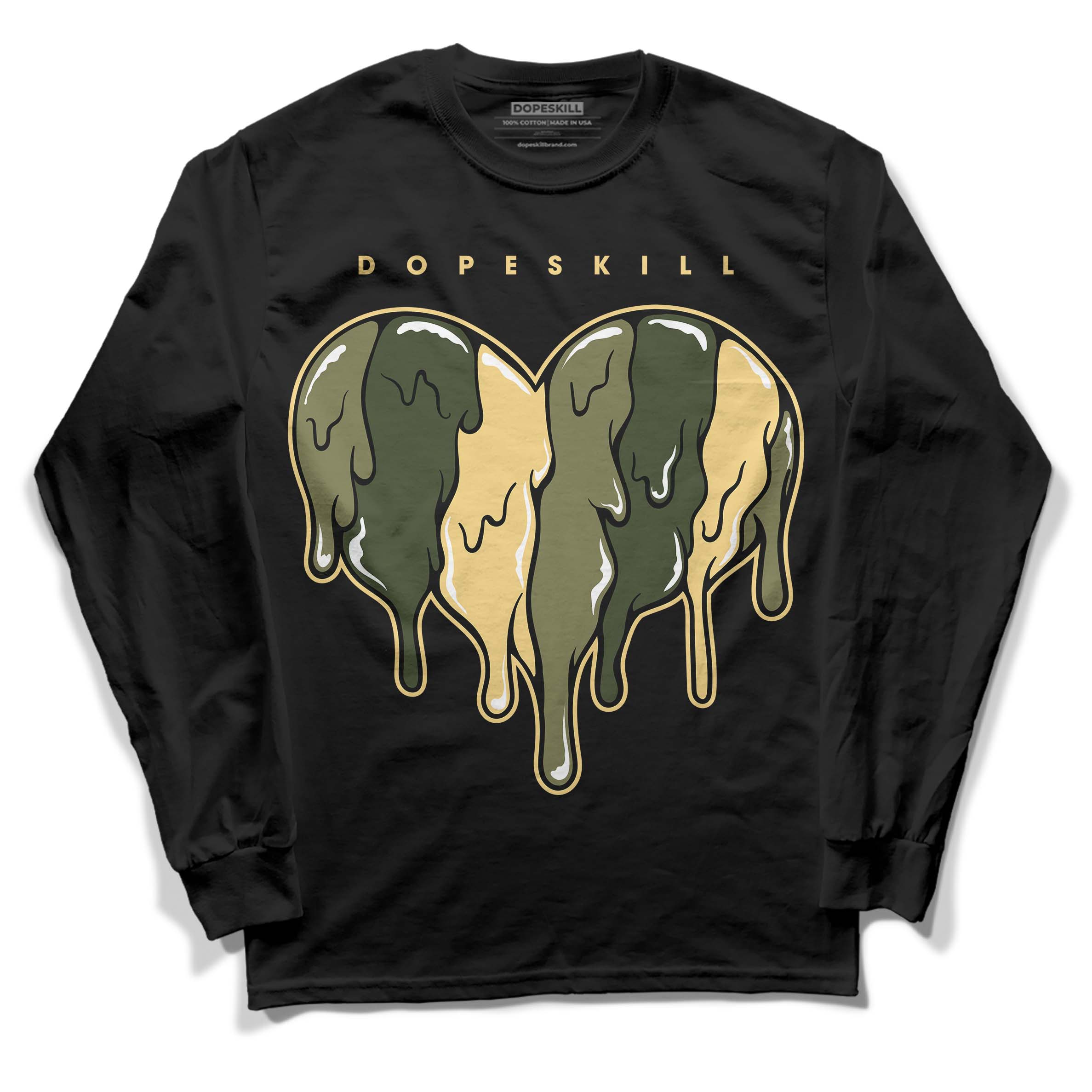 Craft Olive 4s superstreetwear Long Sleeve T-Shirt Slime Drip Heart Graphic