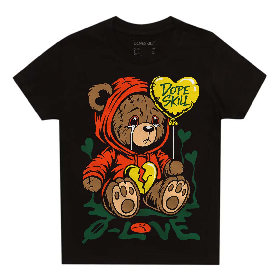 Dunk Team Dark Green Orange superstreetwear Toddler Kids T-shirt Broken Bear Graphic