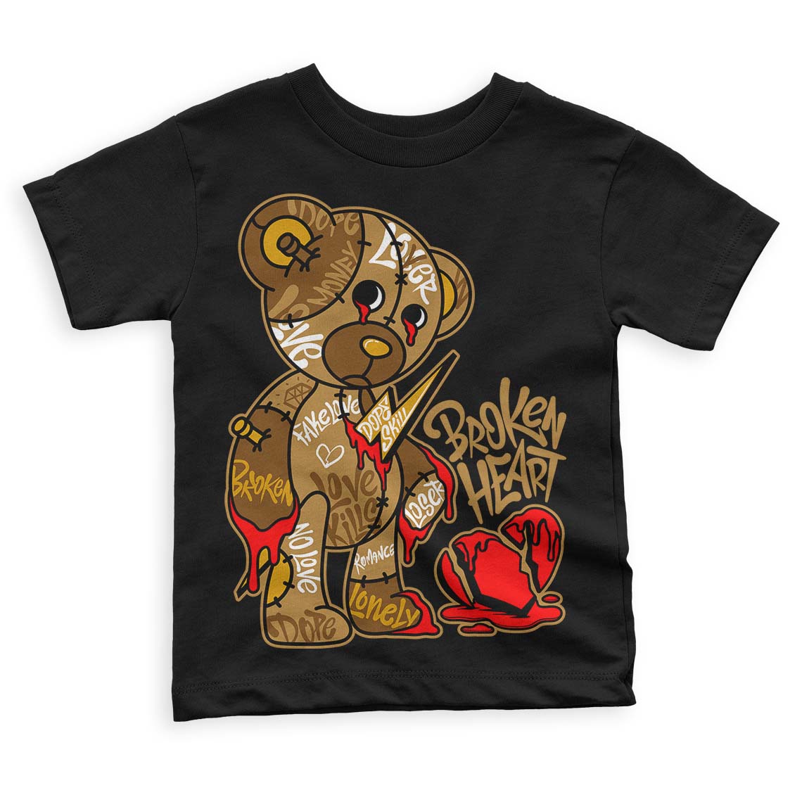 Wheat 13s superstreetwear Toddler Kids T-shirt Broken Heart Graphic