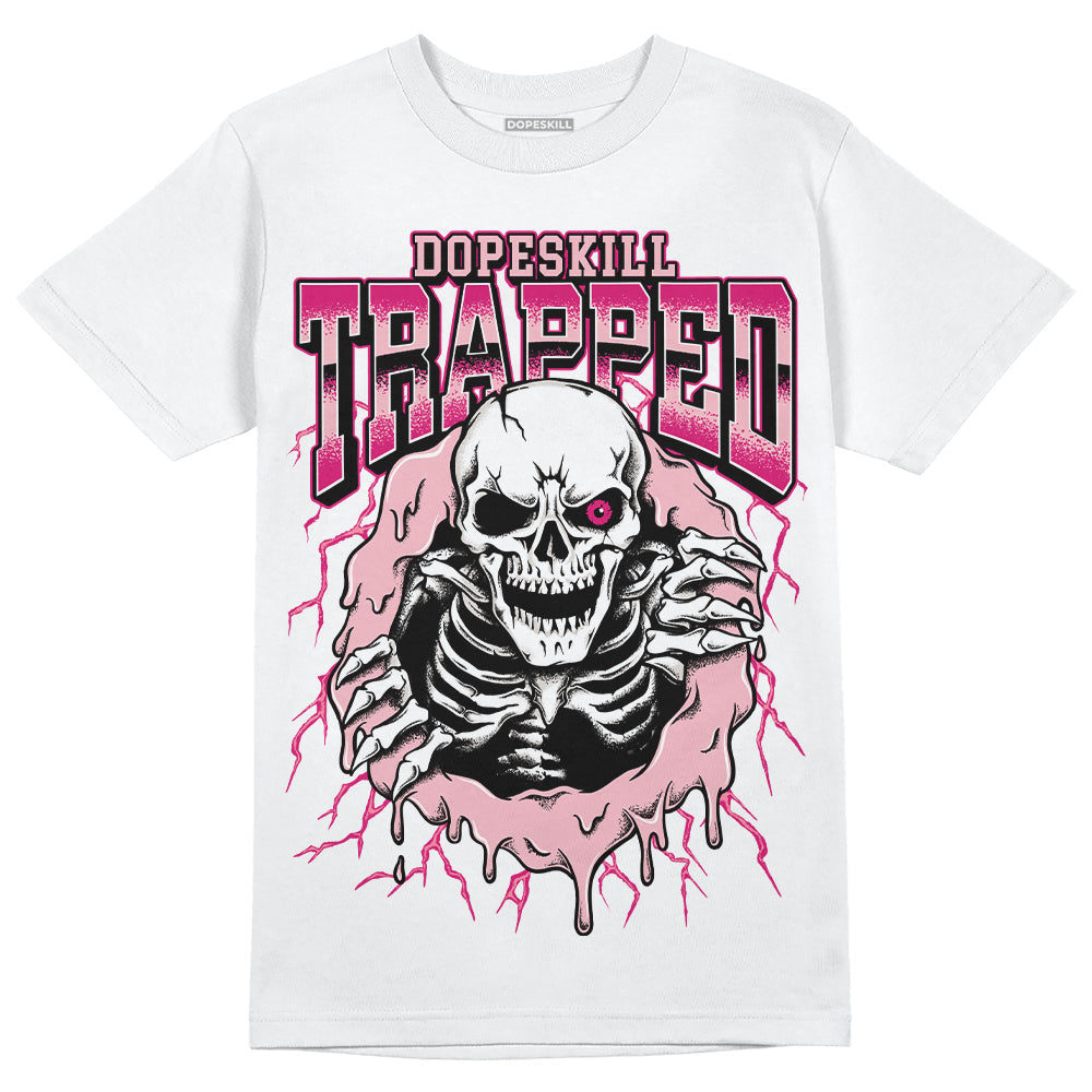 AJ 1 Mid Coral Chalk superstreetwear T-Shirt Trapped Halloween Rush Pink Graphic