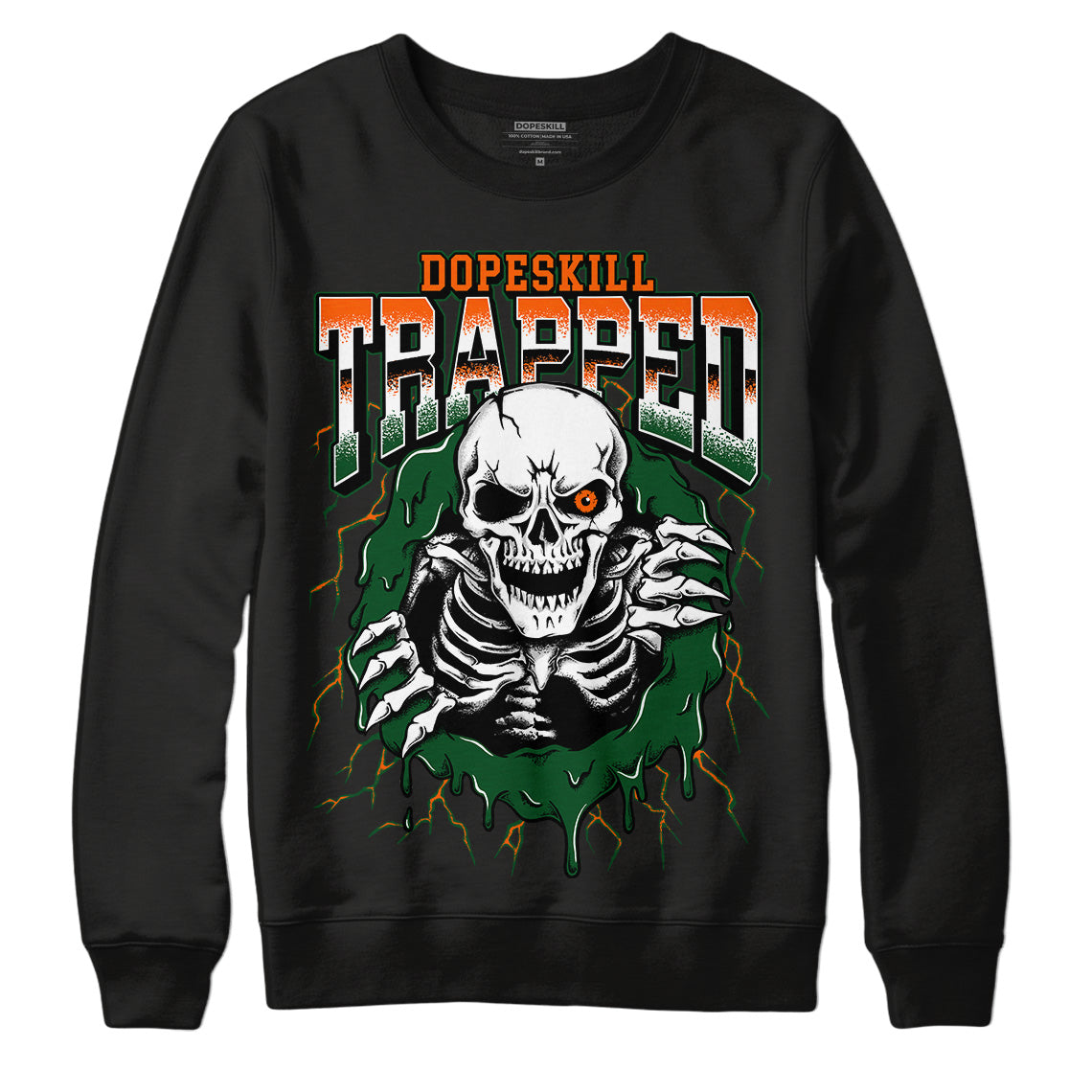Dunk Low Team Dark Green Orange superstreetwear Sweatshirt Trapped Halloween Graphic