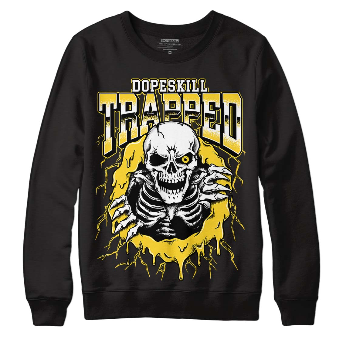 Black Tour Yellow AJ 4 Thunder superstreetwear Sweatshirt Trapped Halloween Graphic
