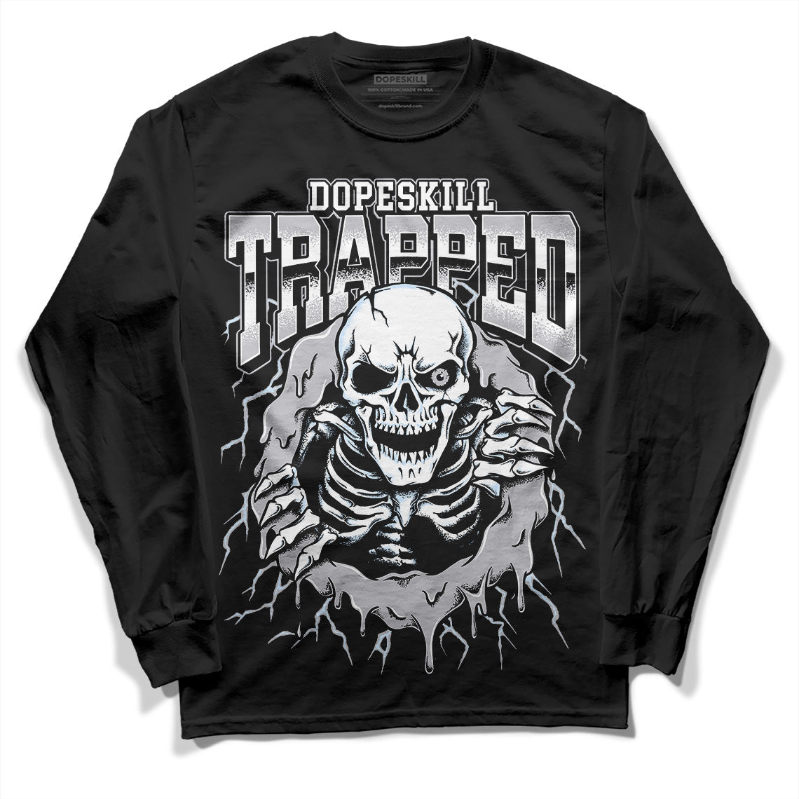 Cement Grey 11s superstreetwear Long Sleeve T-Shirt Trapped Halloween Graphic